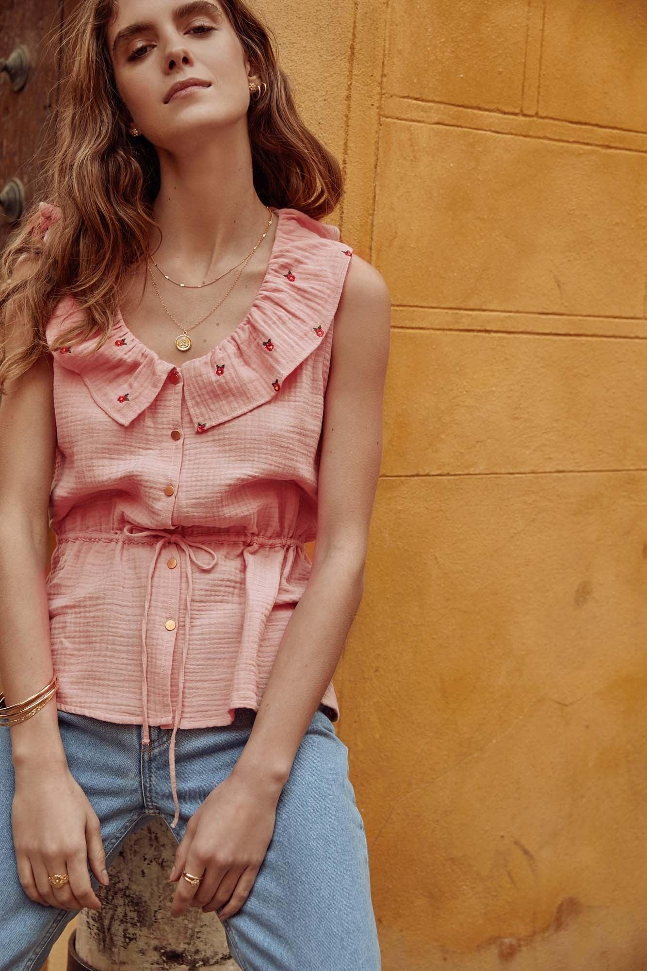 Pink Deva blouse by BALZAC PARIS