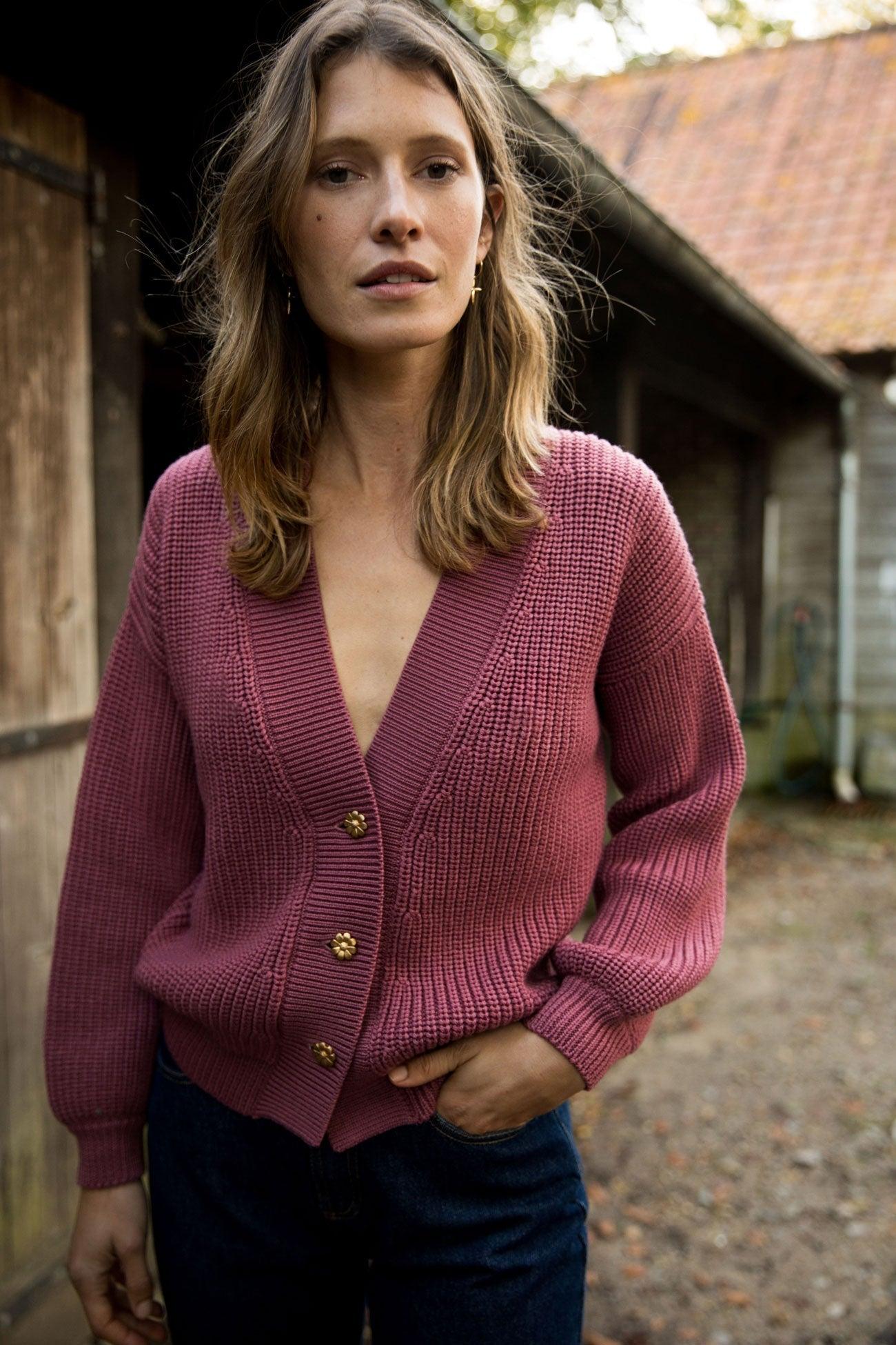 Pink Enora cardigan by BALZAC PARIS