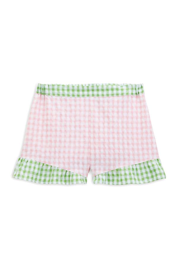 Pink gingham card shorts by BALZAC PARIS
