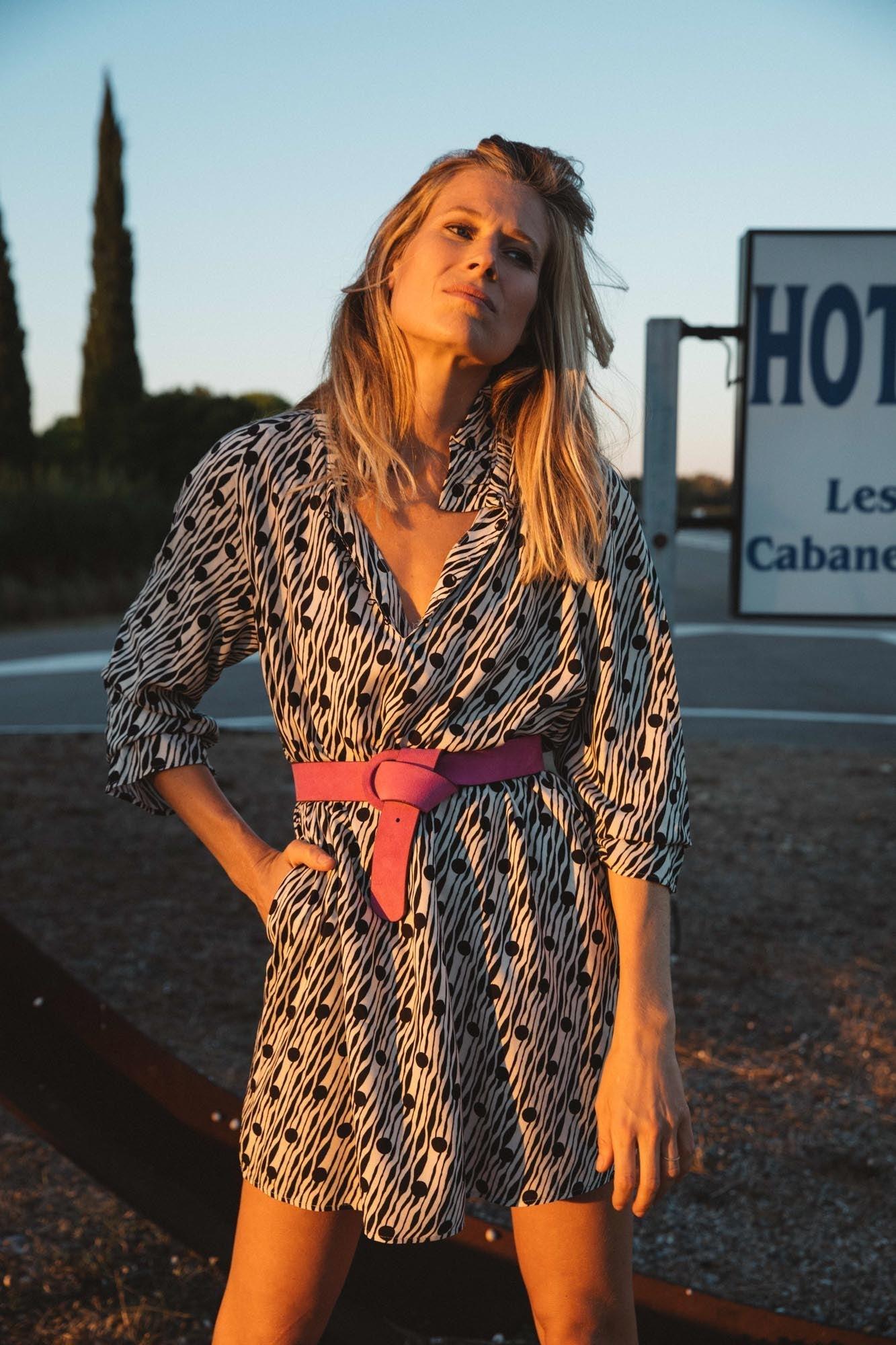Polka Dot Zebra Print Joyce Dress by BALZAC PARIS