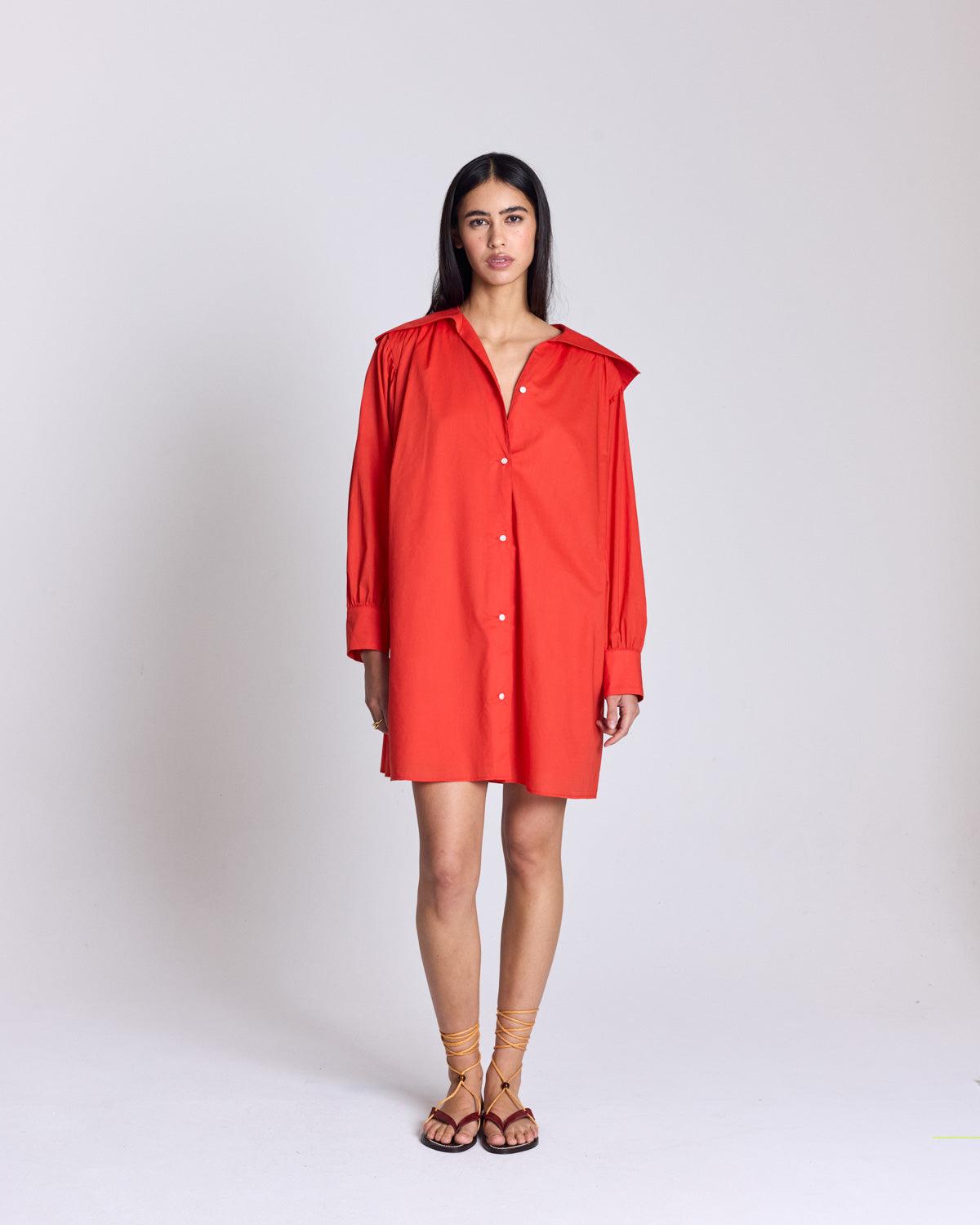 Poppy red Celestine dress by BALZAC PARIS