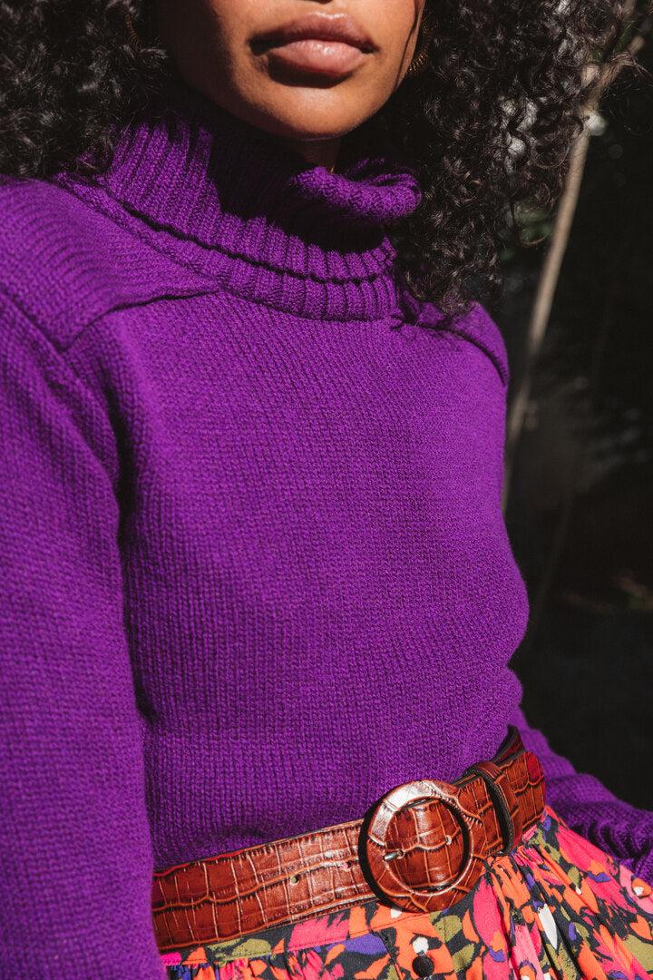 Purple Dalia sweater by BALZAC PARIS