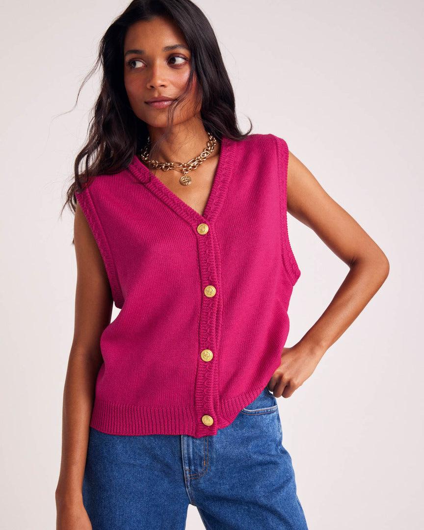 Raspberry pink Constant vest by BALZAC PARIS