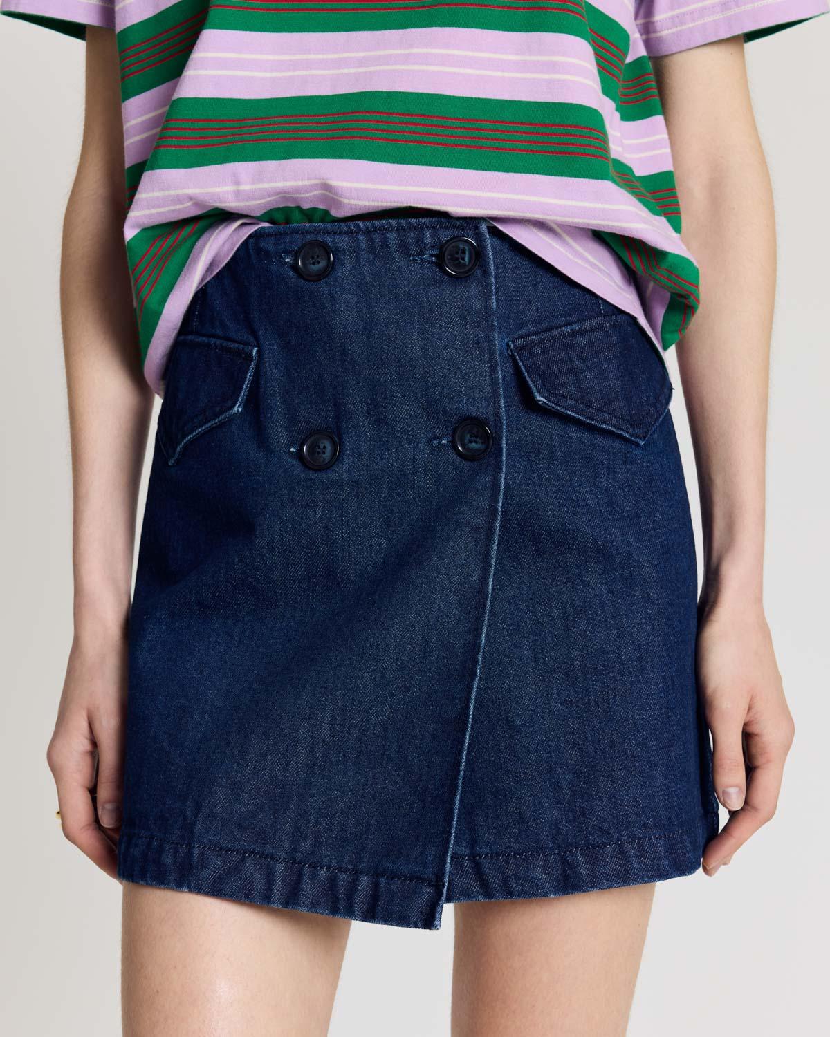 Rosina indigo blue skirt by BALZAC PARIS