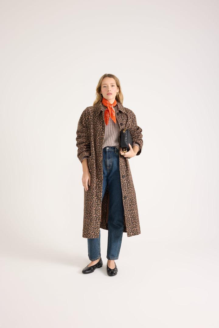 Rosita leopard coffee trench coat by BALZAC PARIS