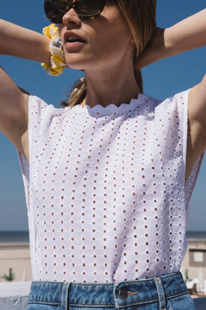 Sailor blouse with English embroidery by BALZAC PARIS
