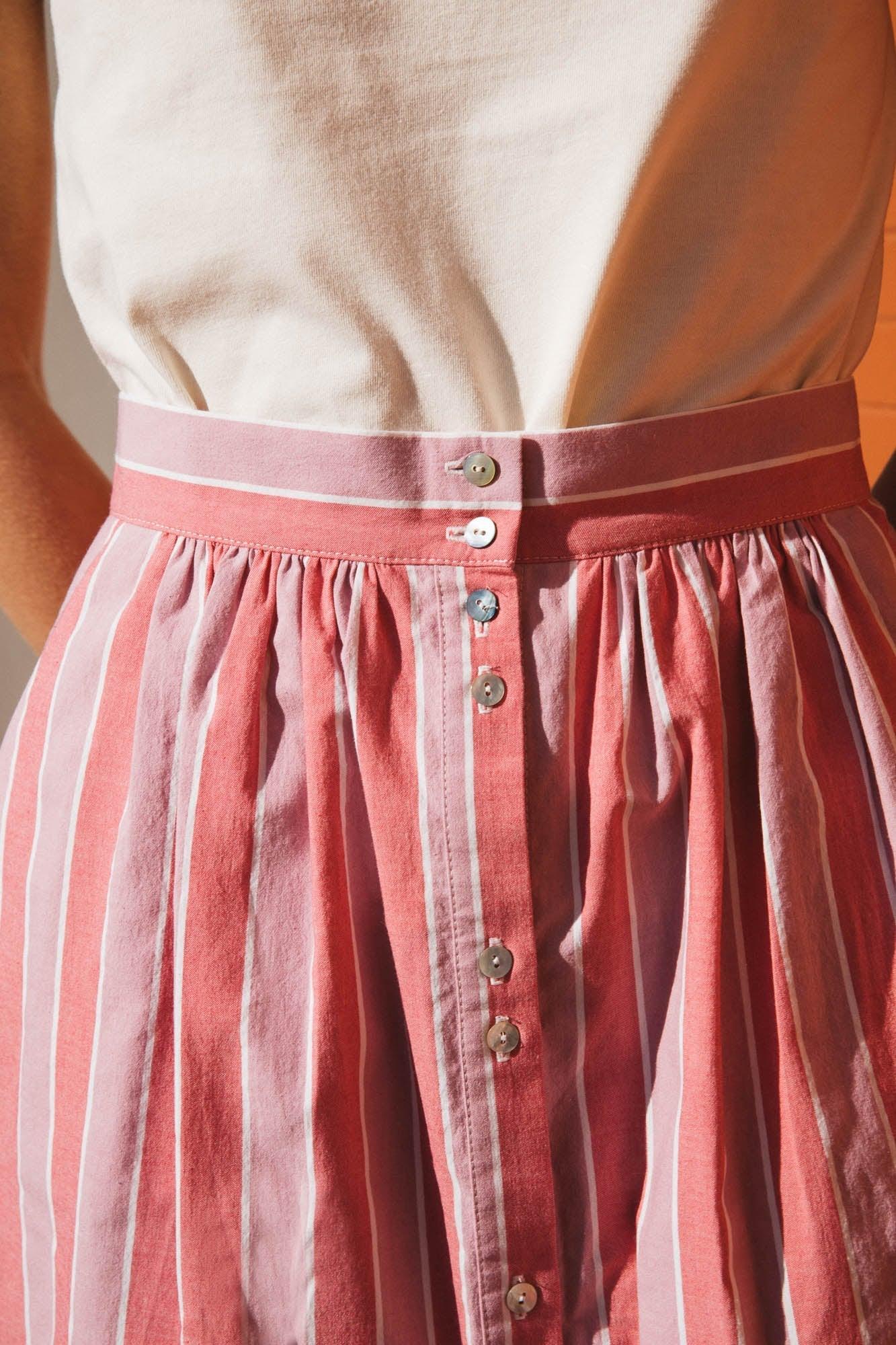 Sally pink striped skirt by BALZAC PARIS