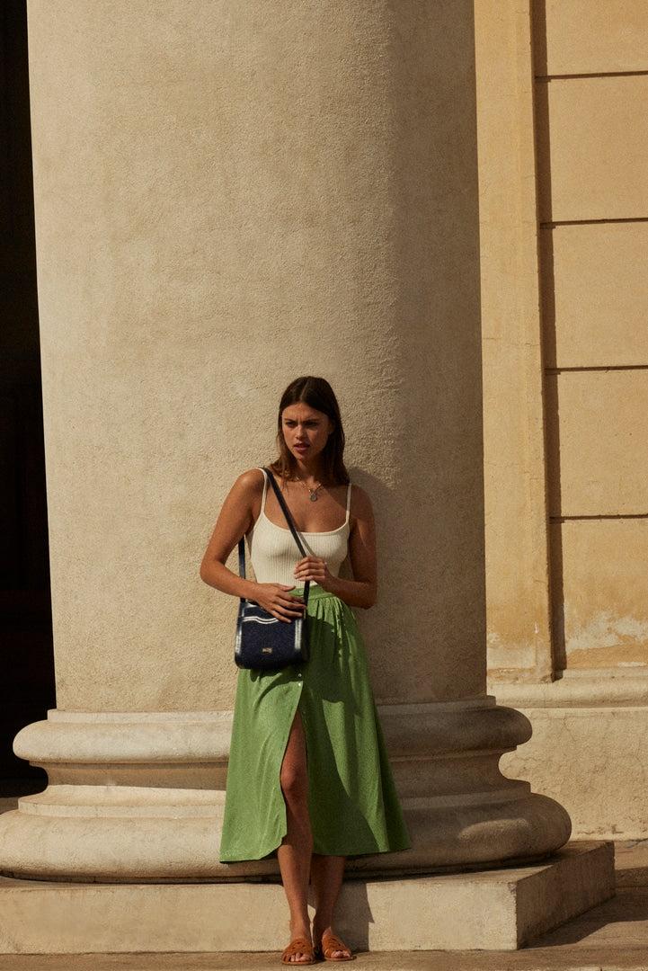 Sally sage green skirt by BALZAC PARIS