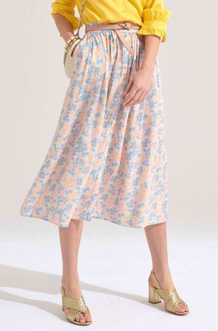 Sally skirt pastel flowers by BALZAC PARIS