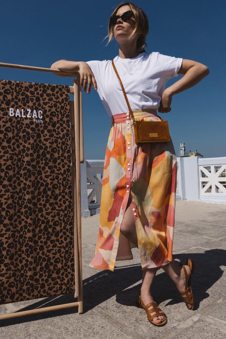 Sally watercolor print skirt by BALZAC PARIS