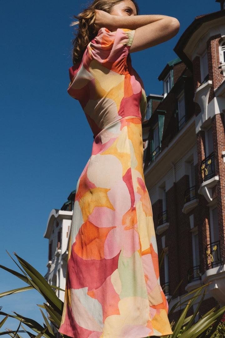 Sanaa watercolor print dress by BALZAC PARIS