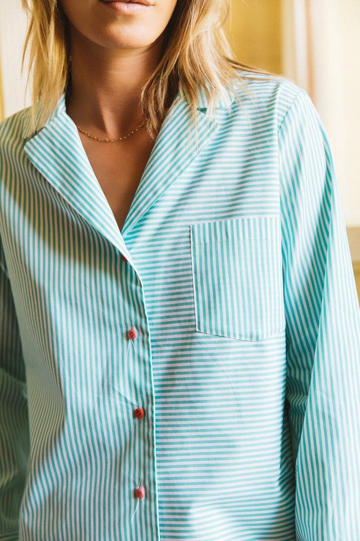 Shirt Enchanteur green stripes by BALZAC PARIS