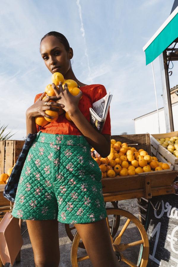 Short Racine printed Indian bouquet by BALZAC PARIS