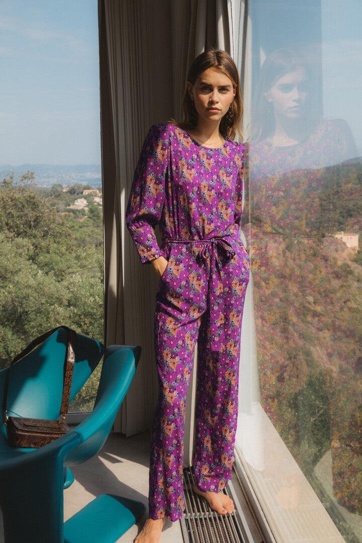 Sixties floral print Groove jumpsuit by BALZAC PARIS