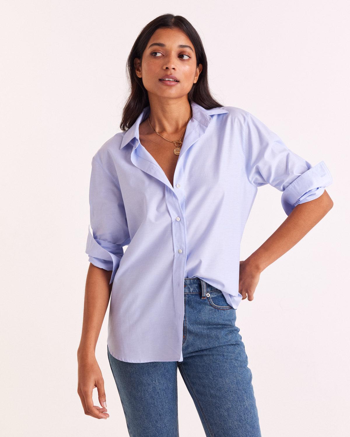 Sky blue Anne shirt by BALZAC PARIS