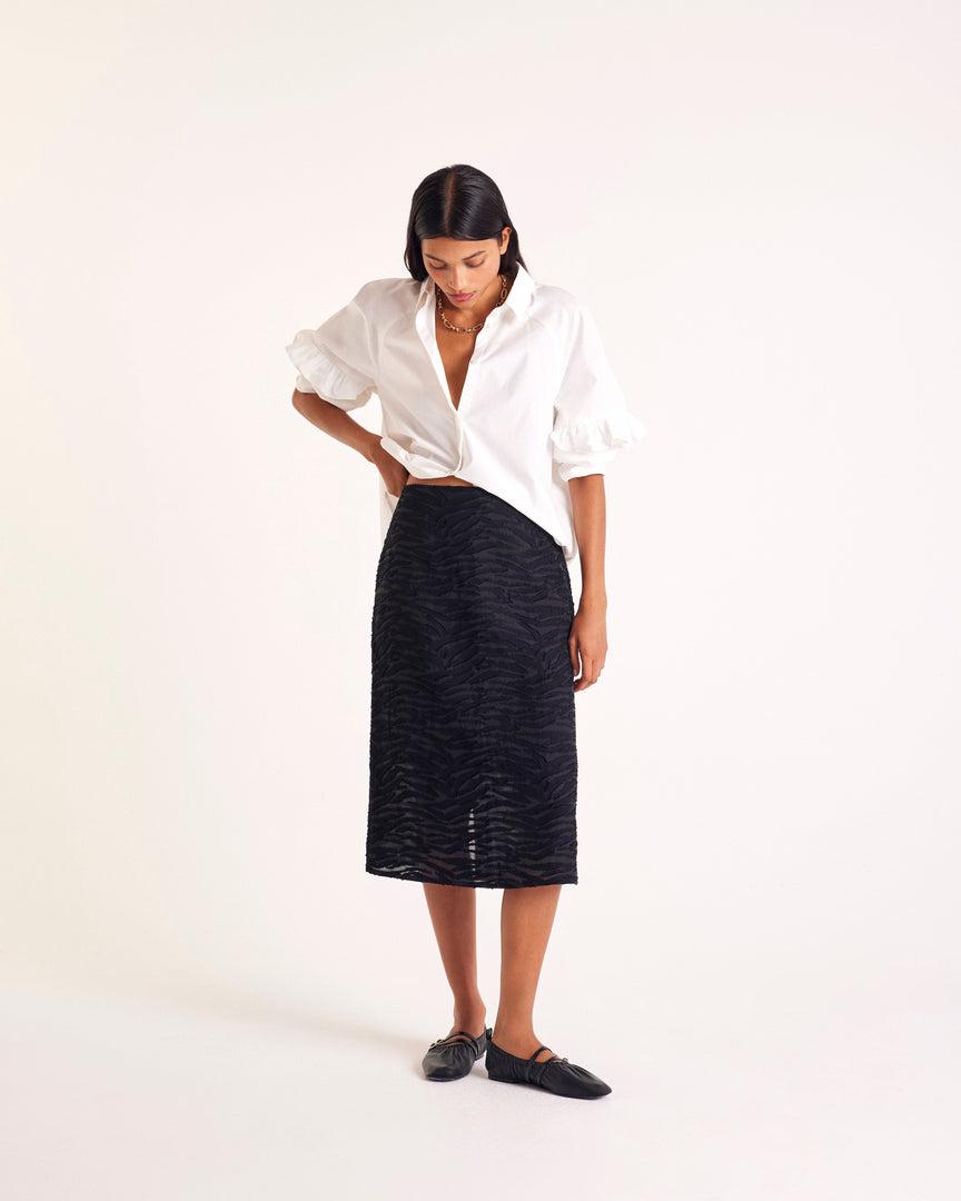 Solange black zebra skirt by BALZAC PARIS