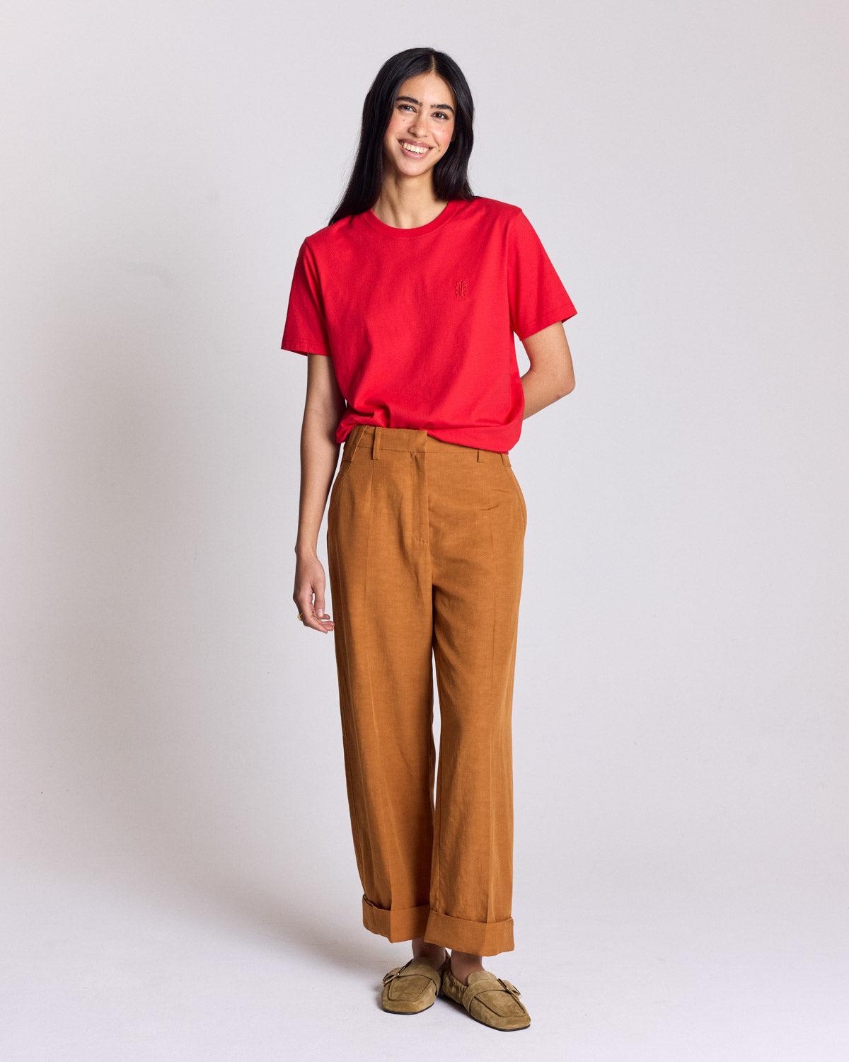 Tristan cinnamon trousers by BALZAC PARIS