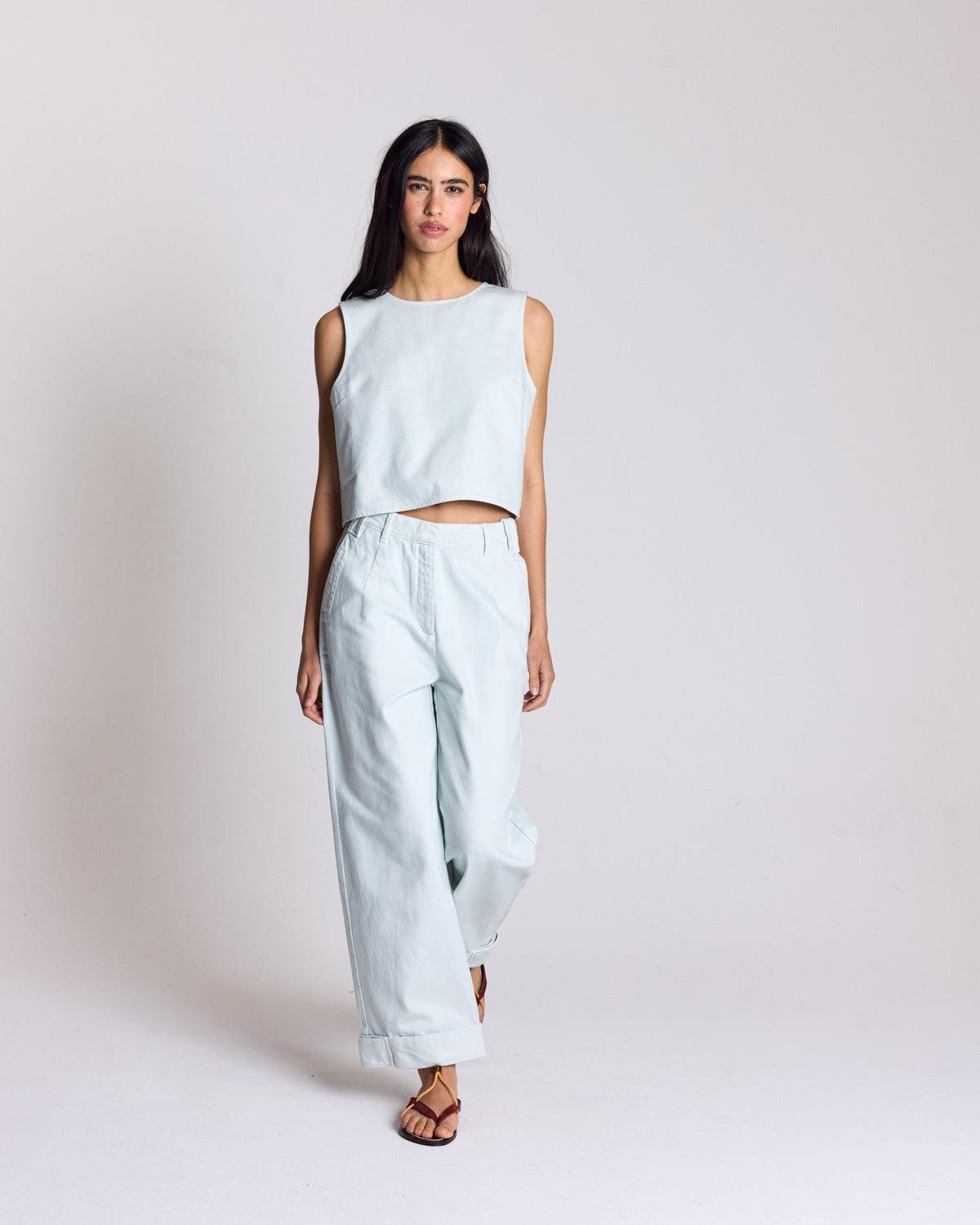 Tristan sky blue trousers by BALZAC PARIS
