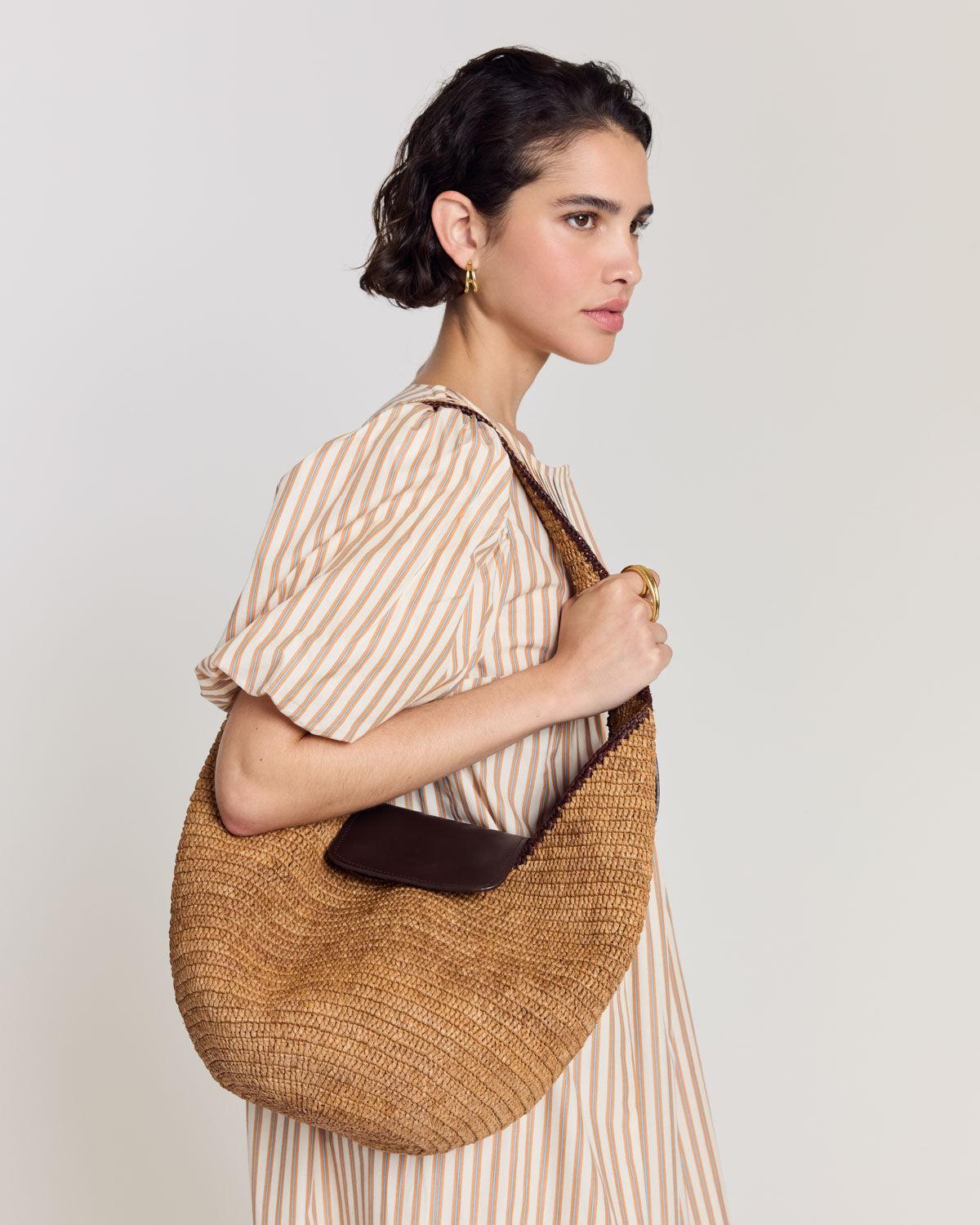 Umbra raffia and chocolate basket by BALZAC PARIS