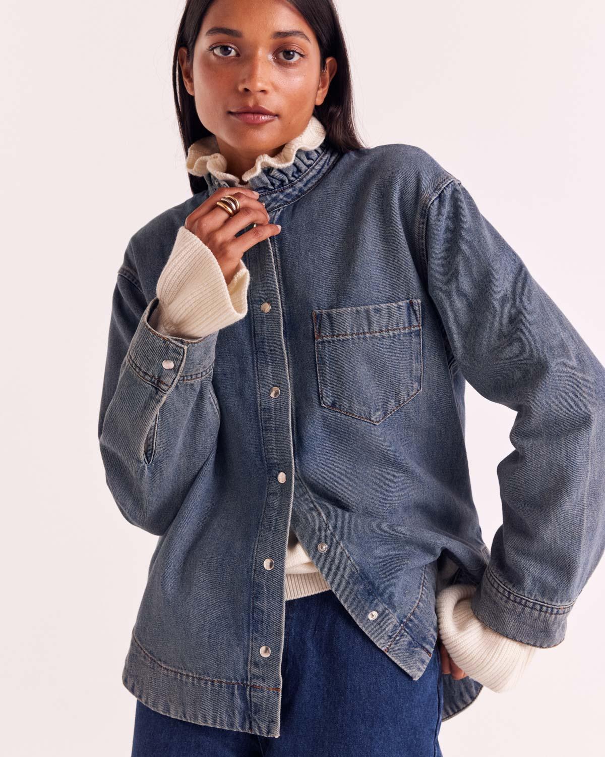 Vintage Blue Salomé Shirt by BALZAC PARIS