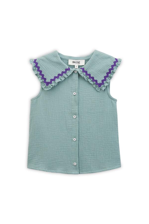 Water green pearl shirt by BALZAC PARIS