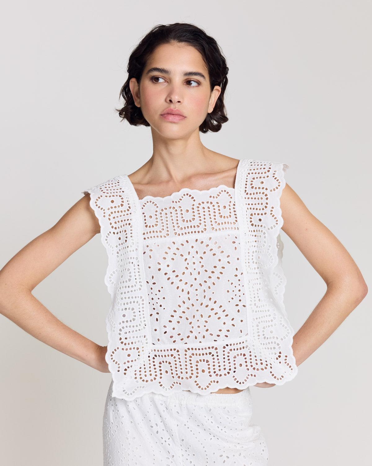 Willa Natural White Top by BALZAC PARIS