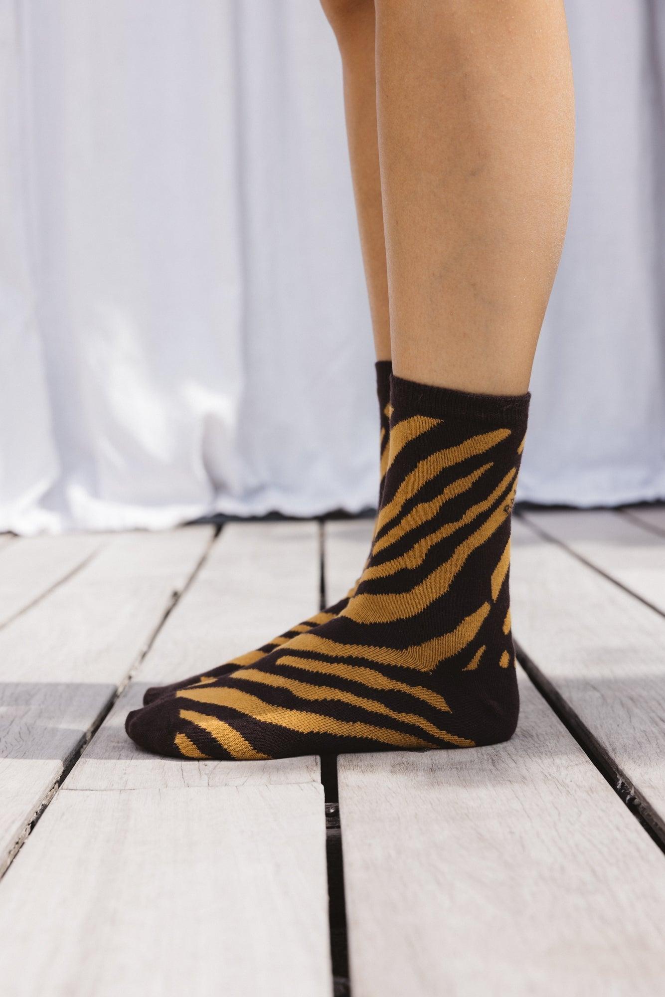 Zebra maple socks by BALZAC PARIS