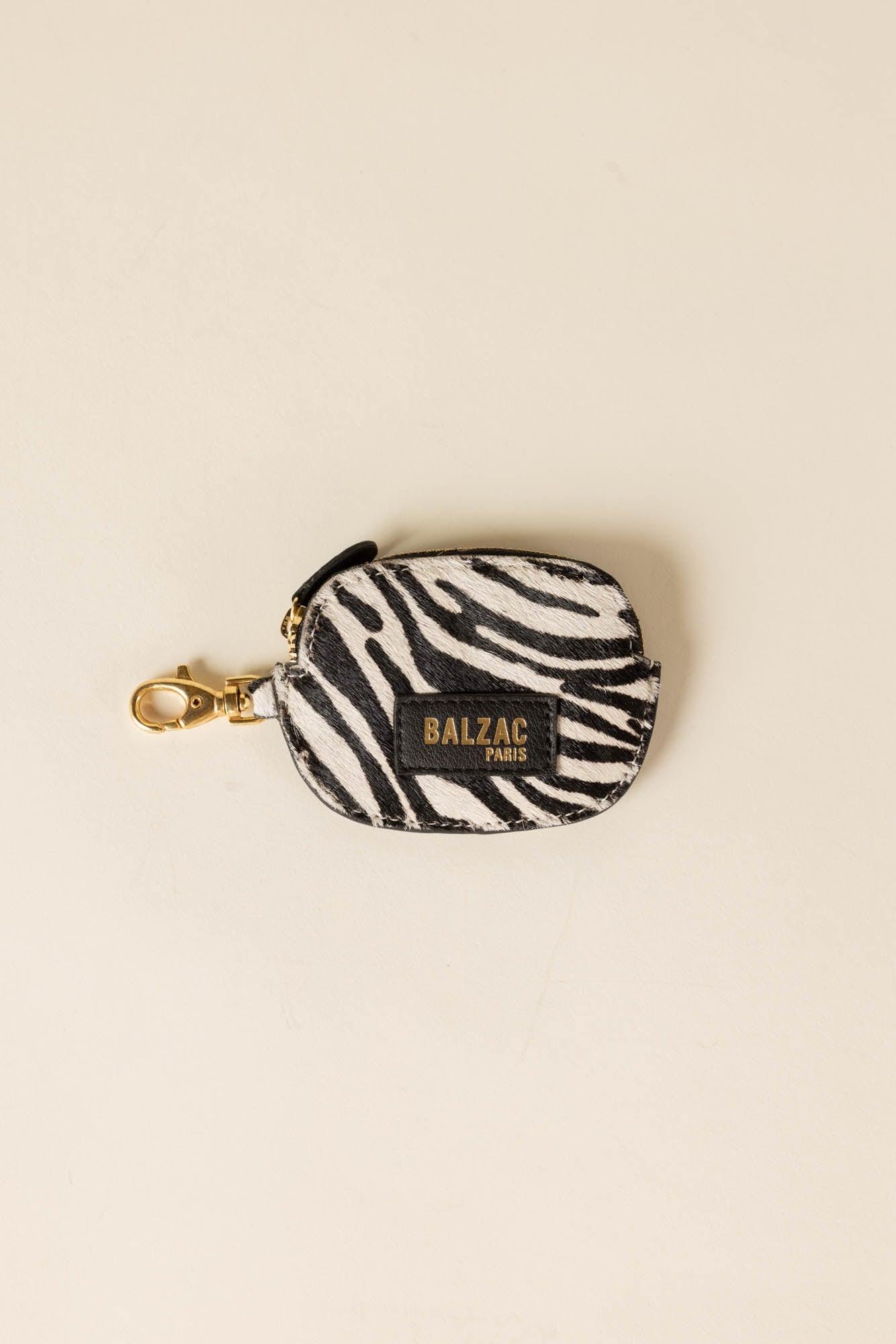 Zebra pony carabiner Ziggy coin purse by BALZAC PARIS