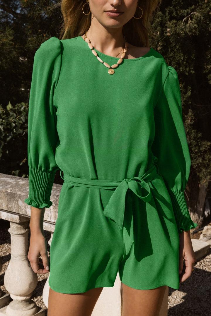 green sweetheart jumpsuit by BALZAC PARIS