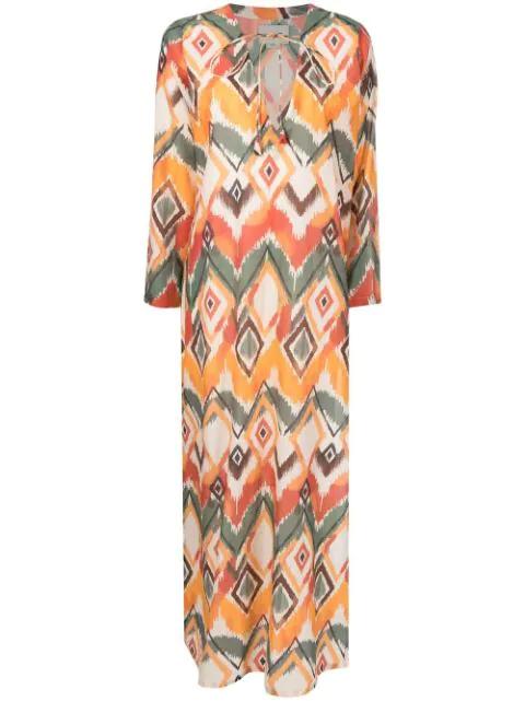 Argentina geometric-print maxi dress by BAMBAH