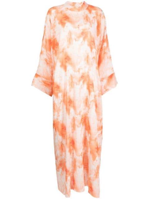 Gardenia printed kaftan-style dress by BAMBAH