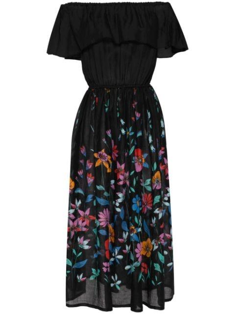 Hibiscus off-shoulder dress by BAMBAH