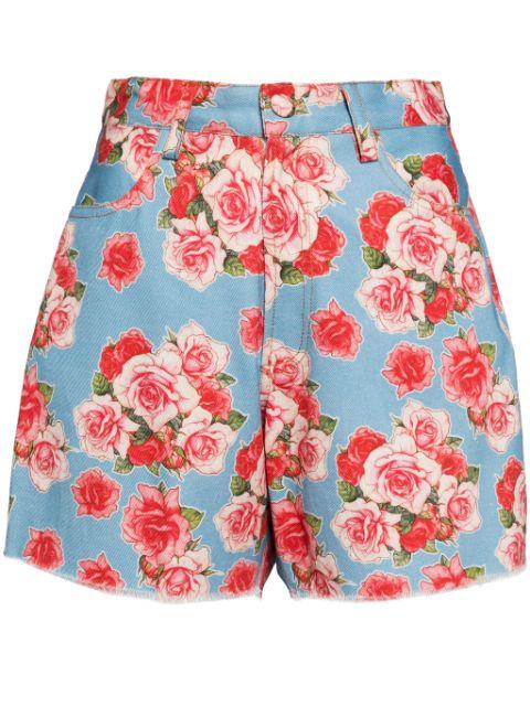 Rose denim shorts by BAMBAH