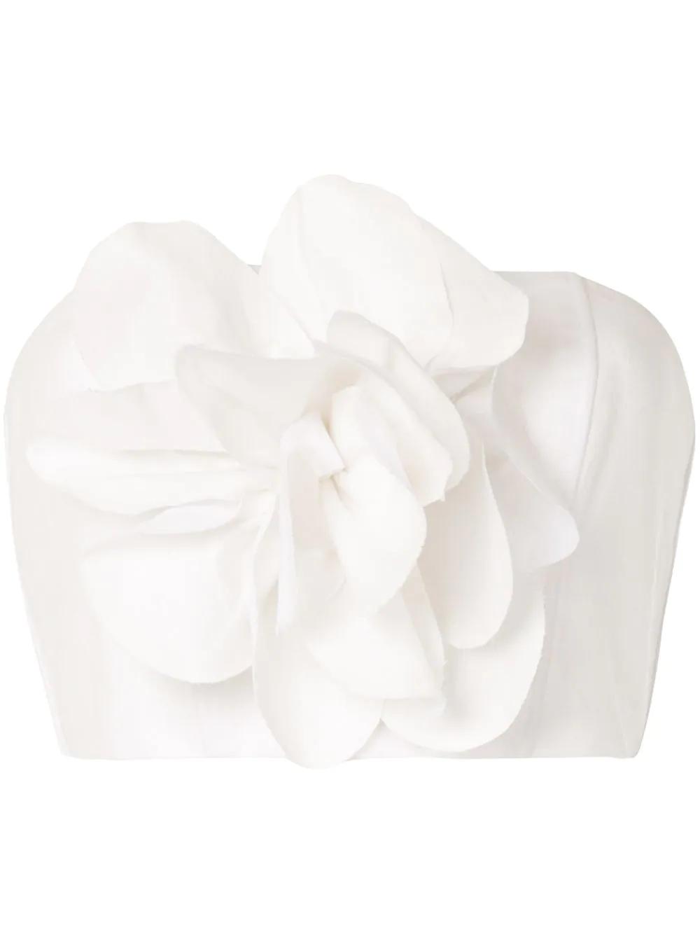 floral appliqué crop top by BAMBAH