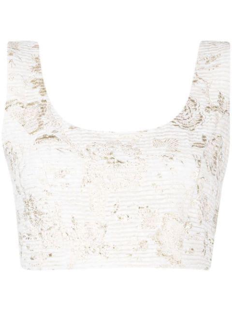floral-pattern cropped top by BAMBAH