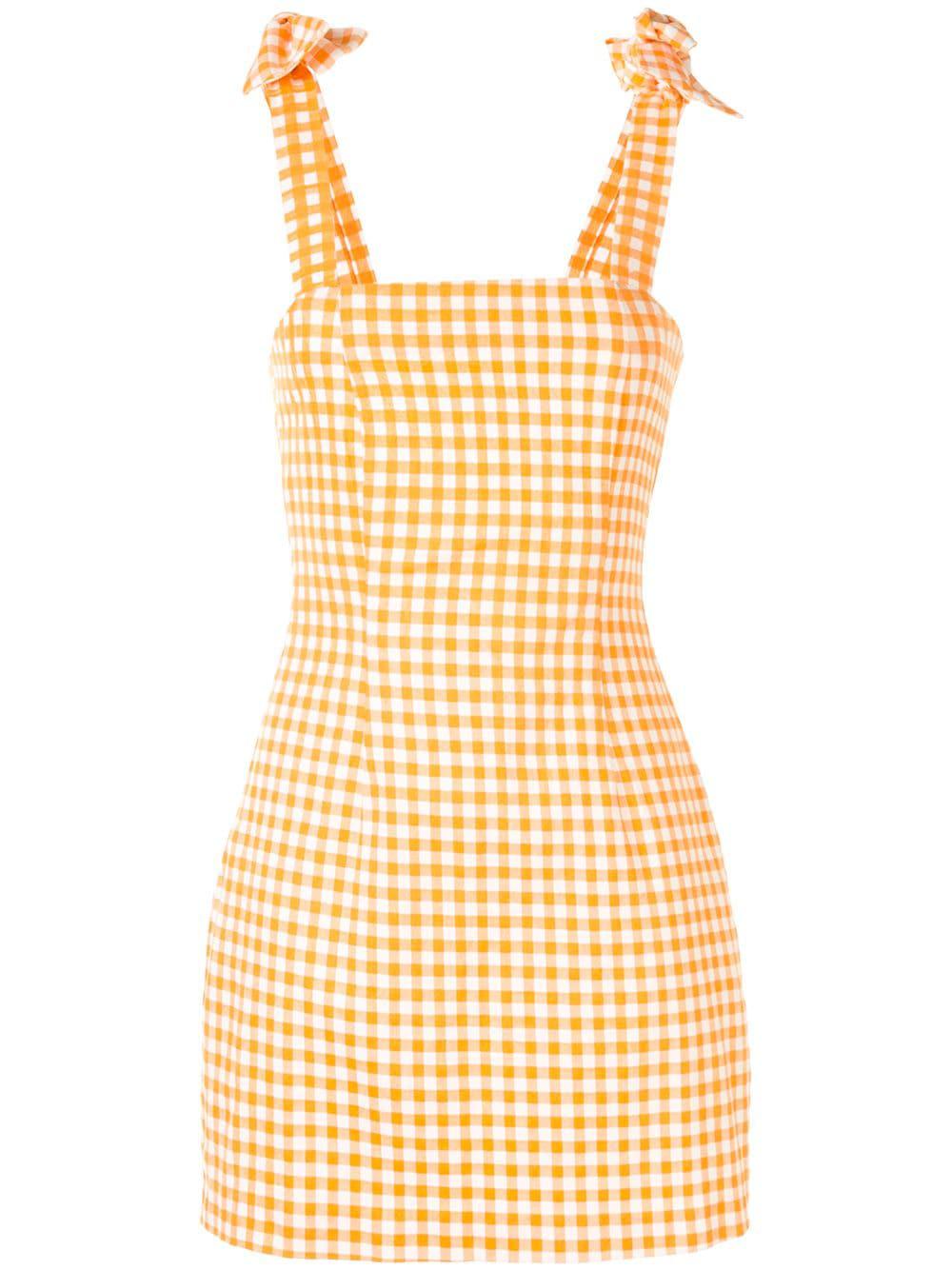 gingham bow mini dress by BAMBAH