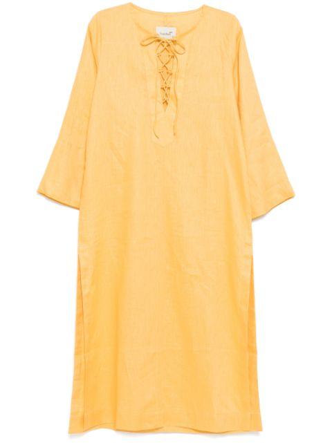 linen tied dress by BAMBAH