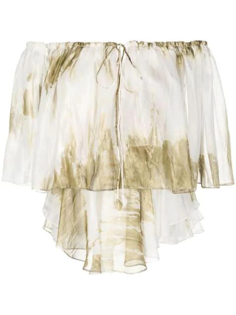 off-shoulder tie-dye blouse by BAMBAH