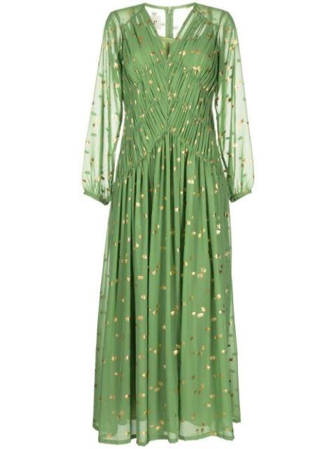 polka dot-print V-neck kaftan by BAMBAH