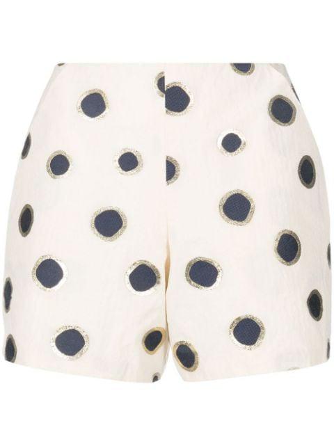 polka dot-print high-waisted shorts by BAMBAH