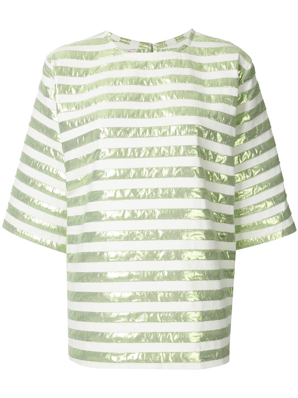 short-sleeved striped square top by BAMBAH