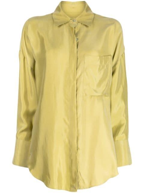 spread-collar satin shirt by BAMBAH
