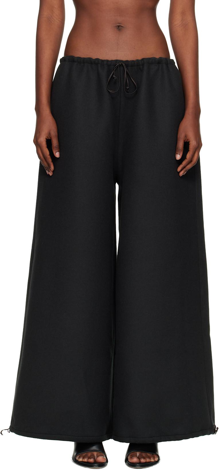 Gray Double Face Wool Drap Trousers by BAMBOU ROGER KWONG