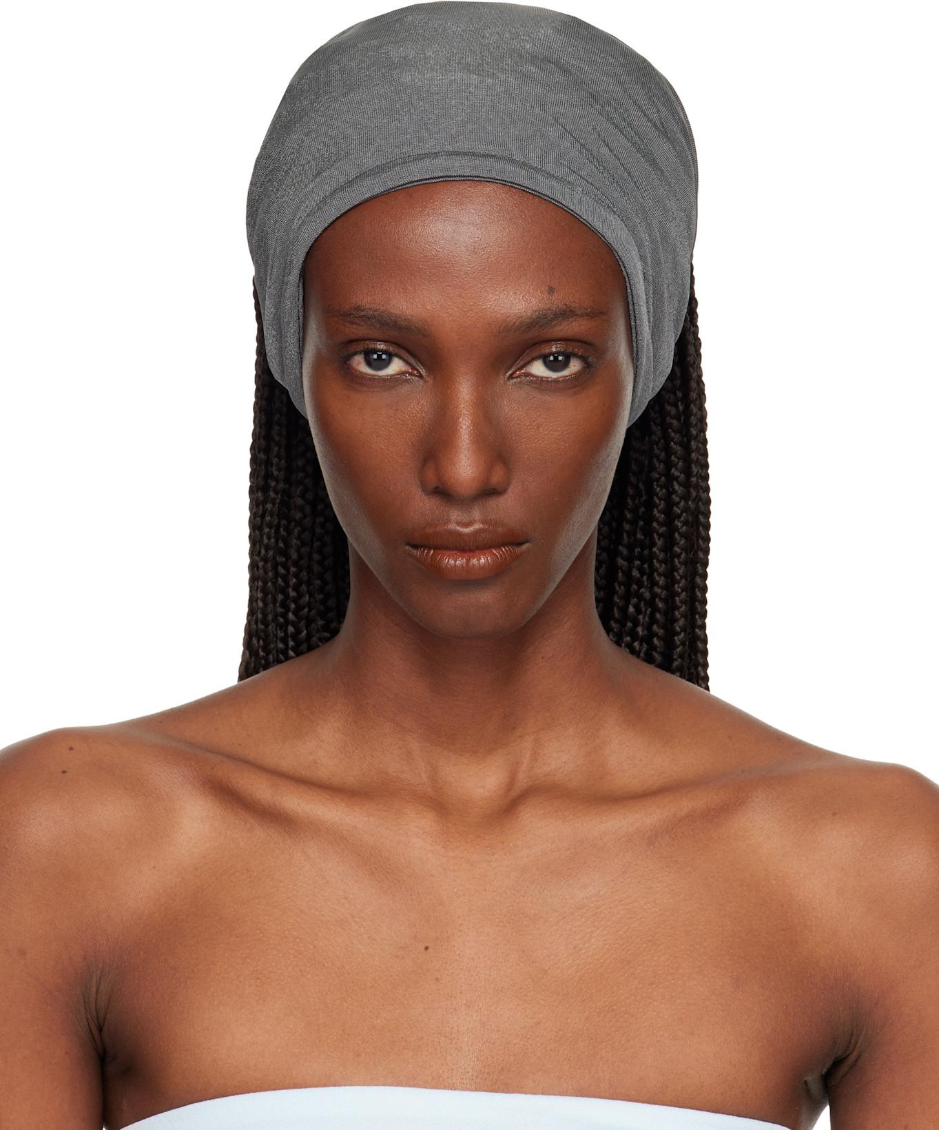Gray Jersey Head & Neck Warmer by BAMBOU ROGER KWONG