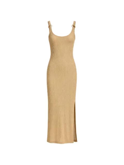 ring-strap ribbed dress by BANANA MOON