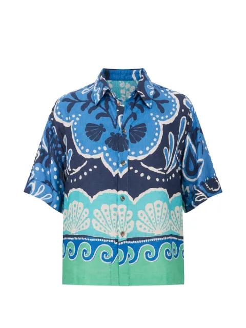seashell-print short-sleeve shirt by BANANA MOON