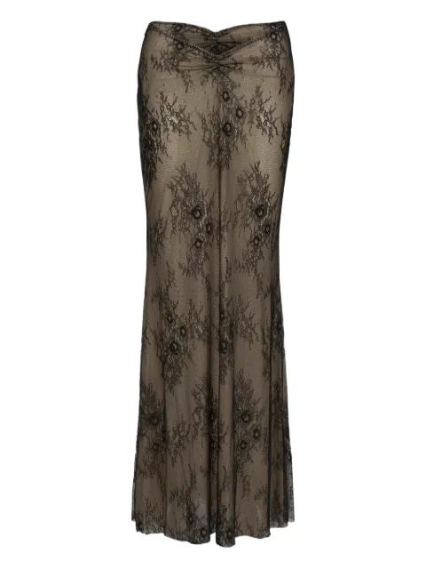 Balena lace maxi straight skirt by BANANHOT