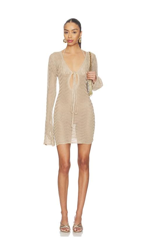 Bananhot Bia Mini Dress in Metallic Gold by BANANHOT