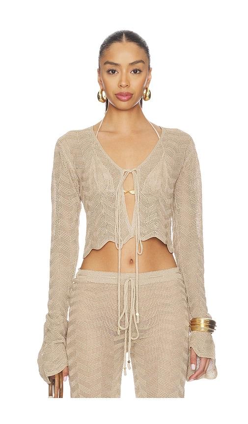 Bananhot Corin Cardigan in Metallic Gold by BANANHOT