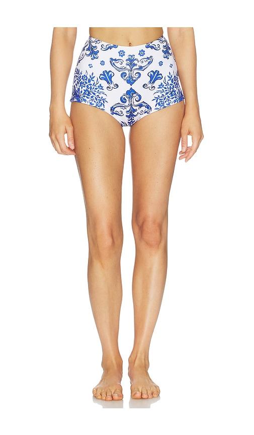Bananhot Don High-rise Bikini Bottom in Blue by BANANHOT